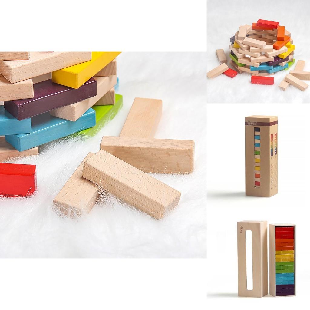 Wooden Stacking Blocks For Kids With Eco Friendly Water Based Paints For Developmental Play