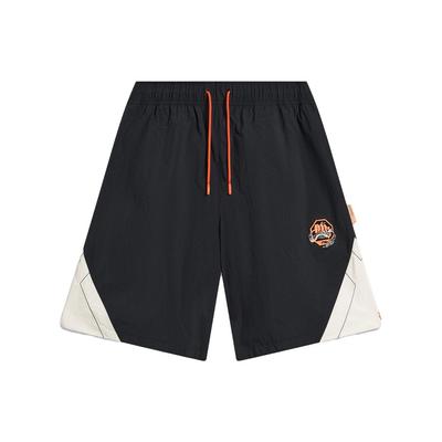 Li Ning Badfive Seven Cities Collaboration Pure Color Mid Waist Straight Loose Casual Shorts Men Shorts Black AKST833-1