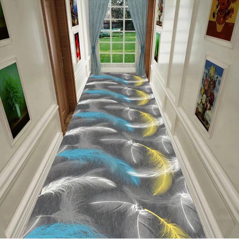 Grey Geometric Living Room Area Rug Corridor Hallway Carpet Runners Decor Crystal Velvet Anti-slip Kitchen Bedroom Rug Door Mat