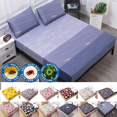 1 STÜCK Polyester Bedruckter Spannbettlaken Matratzenbezug Vier Ecken Mit Gummiband Gesteppter Bettschutzbezug Bettlaken Ohne Kissenbezug