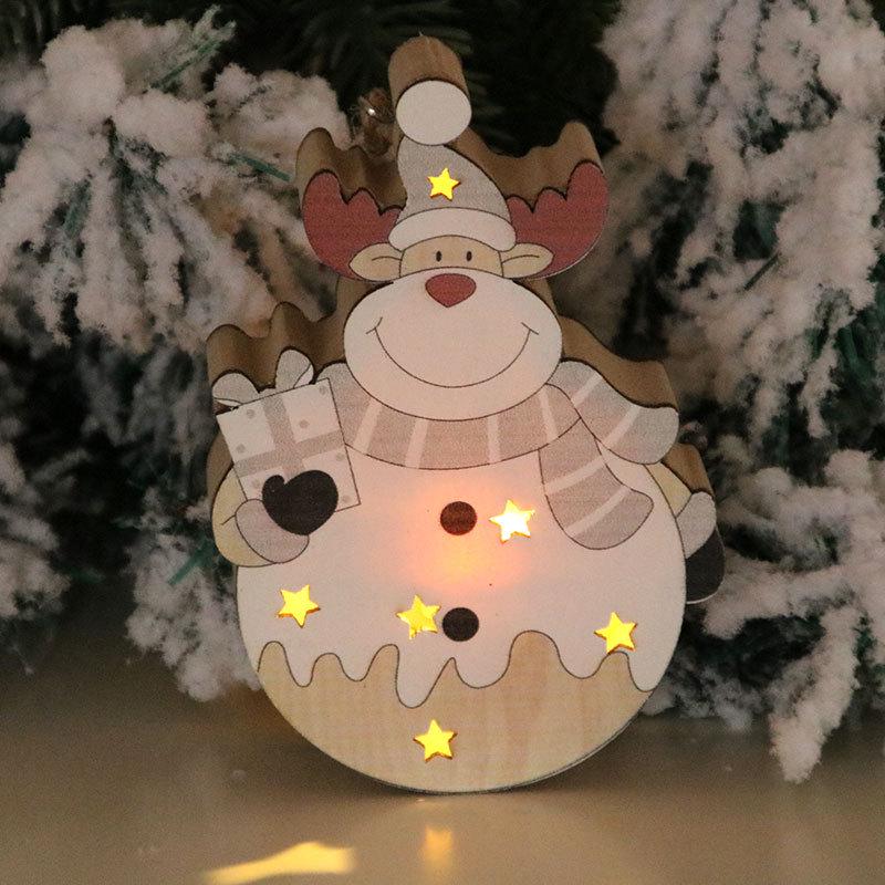 New Nordic Christmas Luminous Wooden Santa Tree Ornament