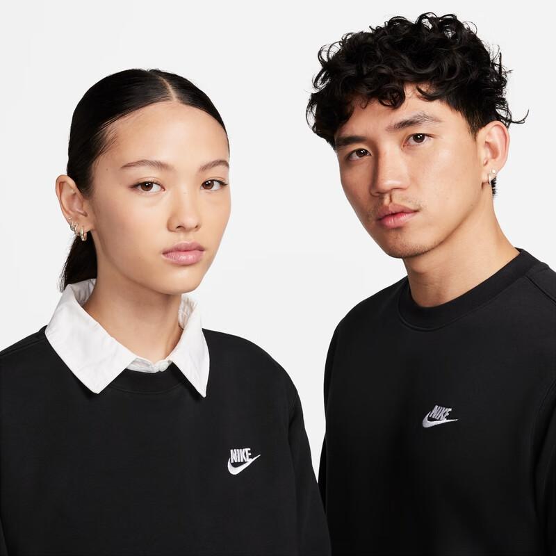 Nike Weiches Bequemes Logo Langarm Rundhals Lässiges Sweatshirt Unisex Sweatshirt Schwarz BV2667