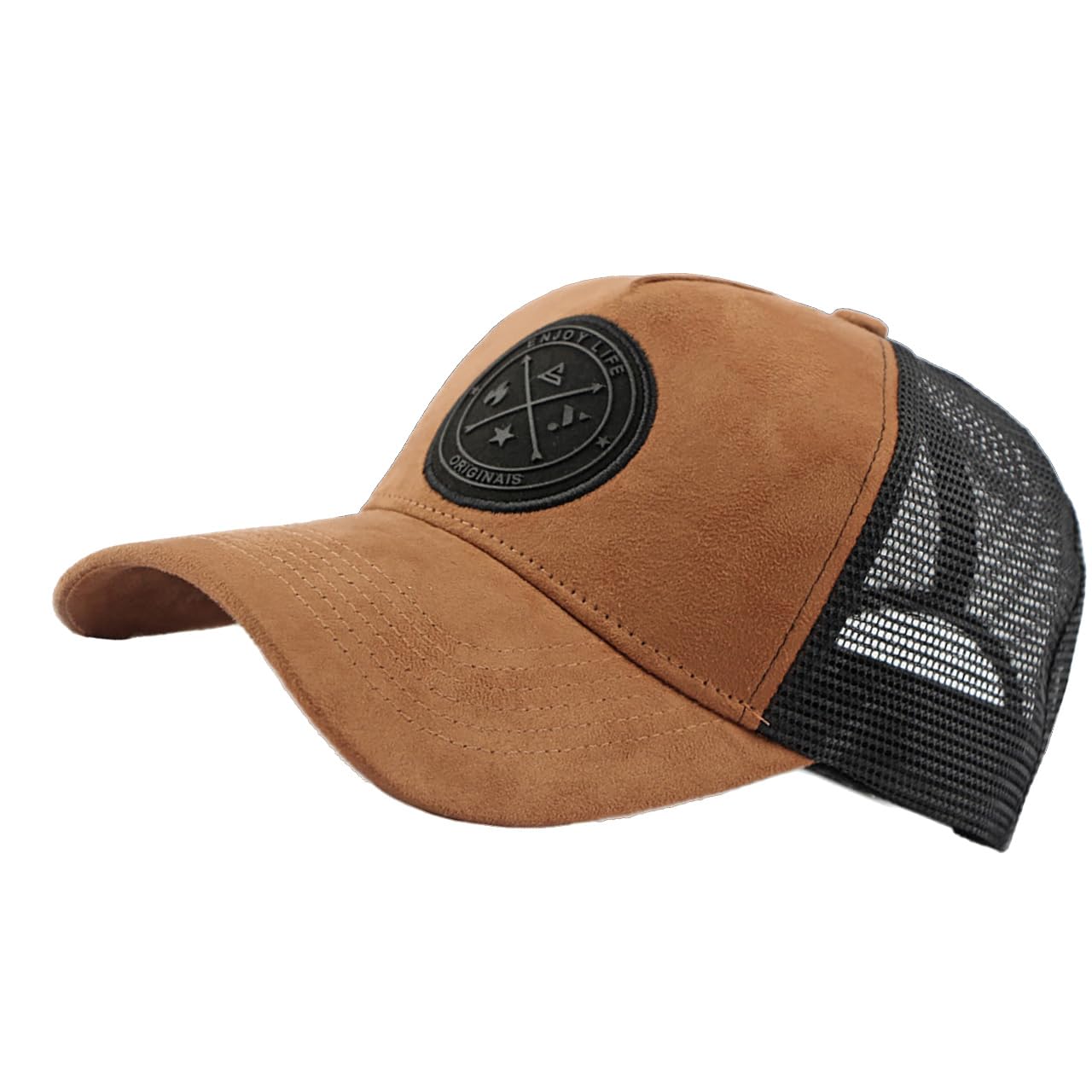BUZZxSELECTION Mesh Cap with Logo, Adjustable Sports Casual Hat for Men and Women, CAQ965 (Khaki)