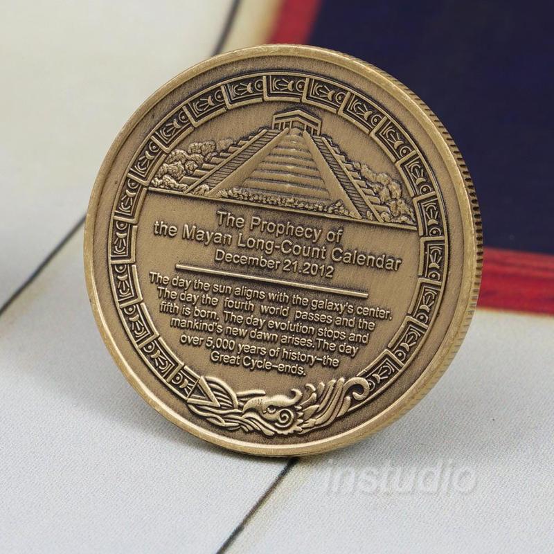 Mayan Calendar Commemorative Medal, Gold-plated Coin, Cultural Totem, Aztec Civilization Commemorative Coin, Creative Coin