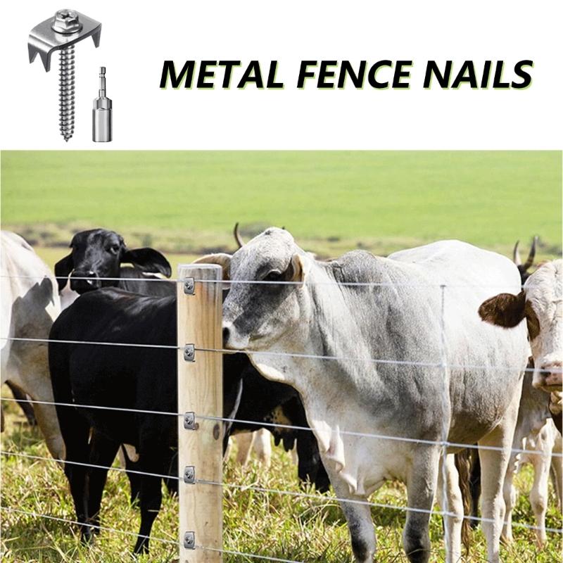 Multiple Use Fence Pegs Heavy Duty Metal Fence Spikes set for Secure Fencing Professional Metal Stakes for Gardeners