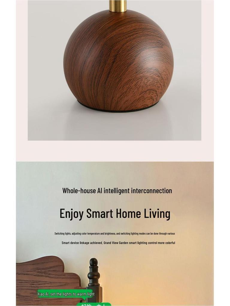 Retro Chinesische Nachttischlampe für Wohnzimmer, Schlafzimmer & Arbeitszimmer