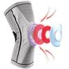 Kniebandage mit Silikon-Patellaplatte Damen Herren Sommer Meniskusriss Verletzung Erholung Gelenkschmerzen Laufen Sport Kniebandage Kompressionshülse
