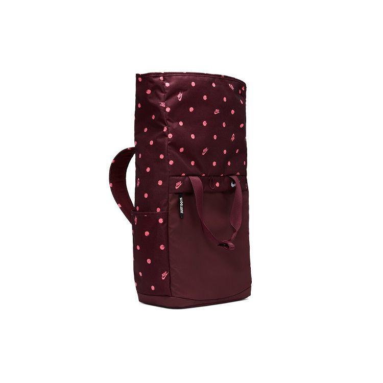 Nike Polka Dot Logo Polyester Backpack Unisex Backpack Burgundy BA6185-681