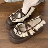 Sweet Bow Mary Jane Small Leather Shoes Women's Spring New Versatile Skirt Shallow Mouth Height Increase Single Shoes