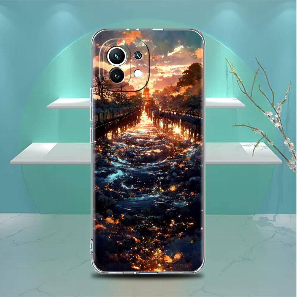 

Прозрачный чехол для Xiaomi Mi Poco X3 NFC M3 Pro F3 F1 11 Lite 12 Note 10 11T 9T Прозрачная крышка для телефона Сельский пейзаж Xiaomi Poco X3 NFC