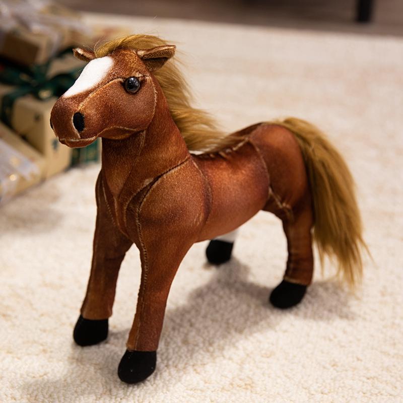 28Cm High Quality Cute Simulation Horse Plush Doll Lifelike Change Posture Horse Plush Toy Home Decor Gift For Boys And Girls