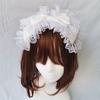 Lovely Sweet Hairband Maid Cosplay Headband Lolita Ruffled Lace Headwear Handmade Double Layer Bowknot Hair Accessory