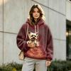 Unisex Sport-Hoodie mit Hundetasche, Langarm Pullover Sweatshirt