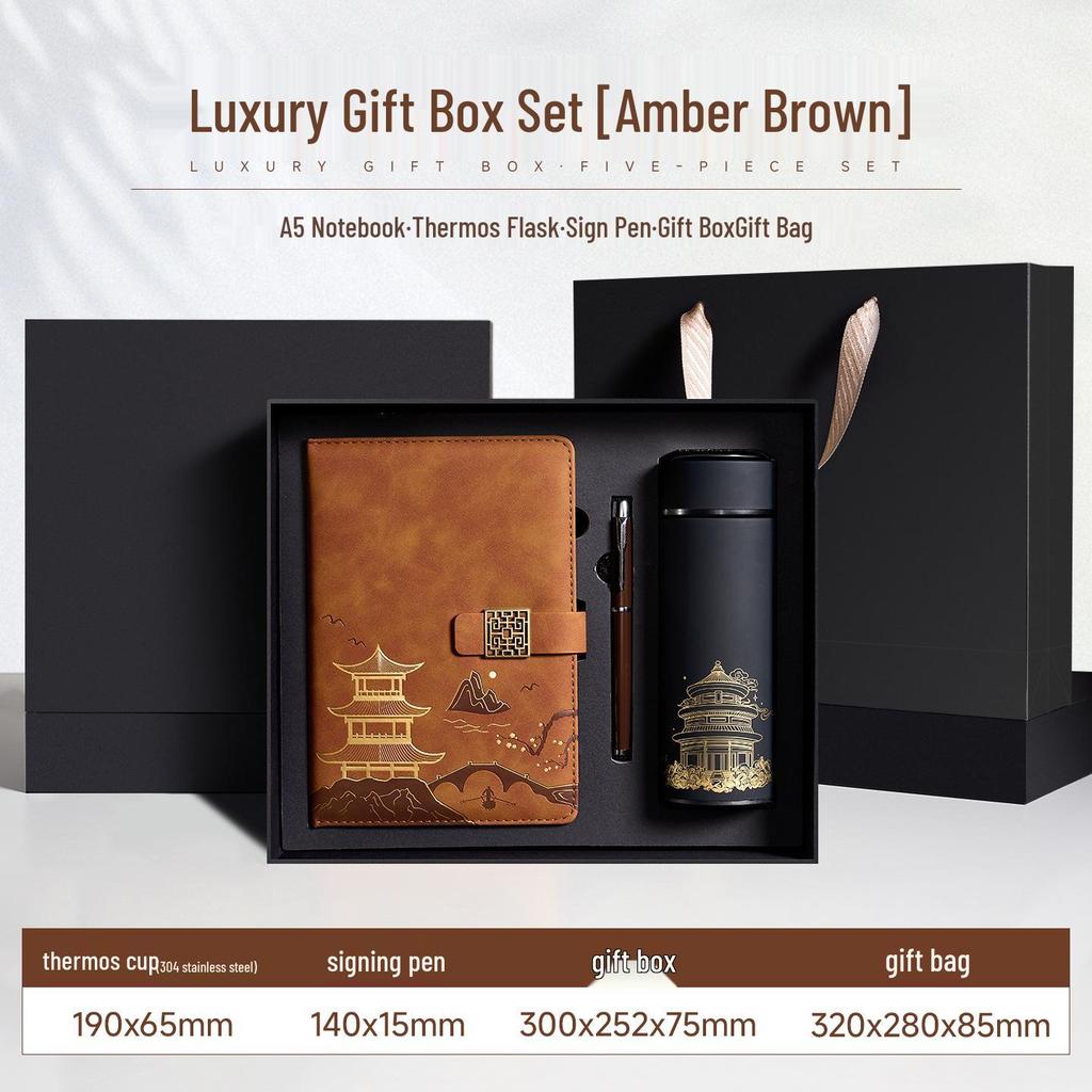 Guochao A5 Premium Notebook & USB Gift Set with Custom Logo Printing