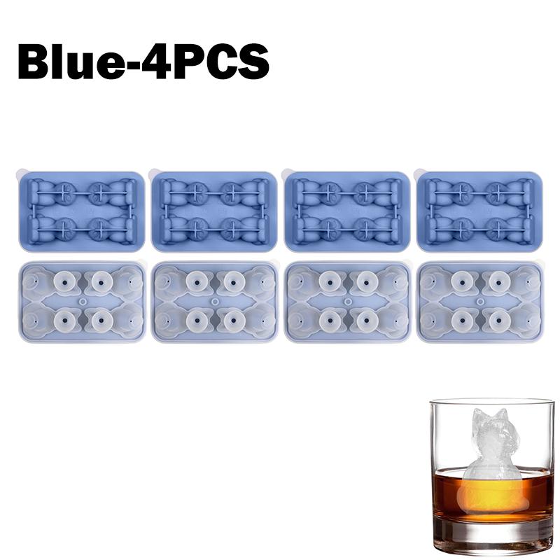 1/2/4PCS Cute 3D Cat Ice Cube Mold Silicone Easy Release BPA Free Ice Block Maker for Kitchen Household Fun Cat Shaped Ice Tray