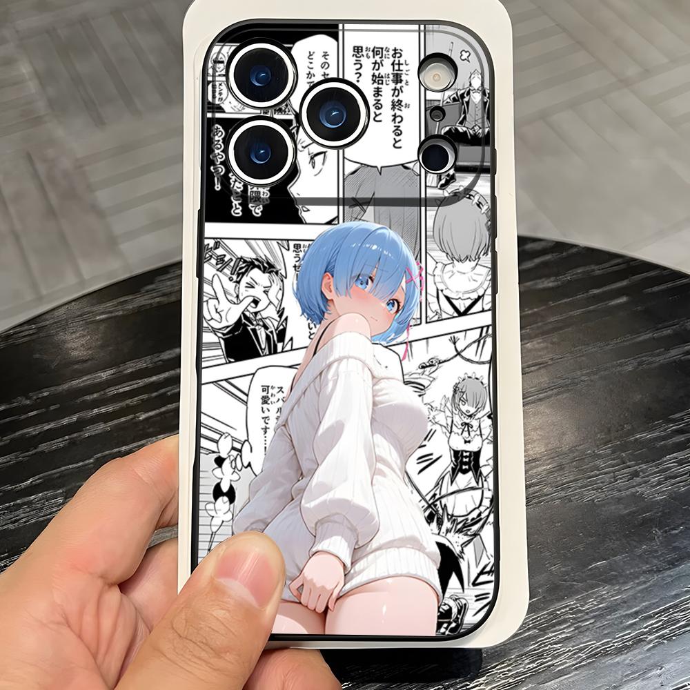 Anime Re Zero Rem Phone Case For IPhone 17 Pro Max 16 15 14 Pro Max 13 11 X Xs Xr 8 7Plus Silicone Cover