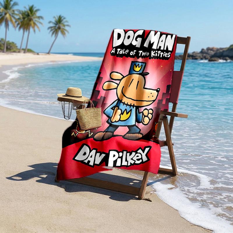 Dog Man Fashion Beach Towel: Ideal for Summer Adventures Soft, absorbent and quick drying suitable for swimming and bathing