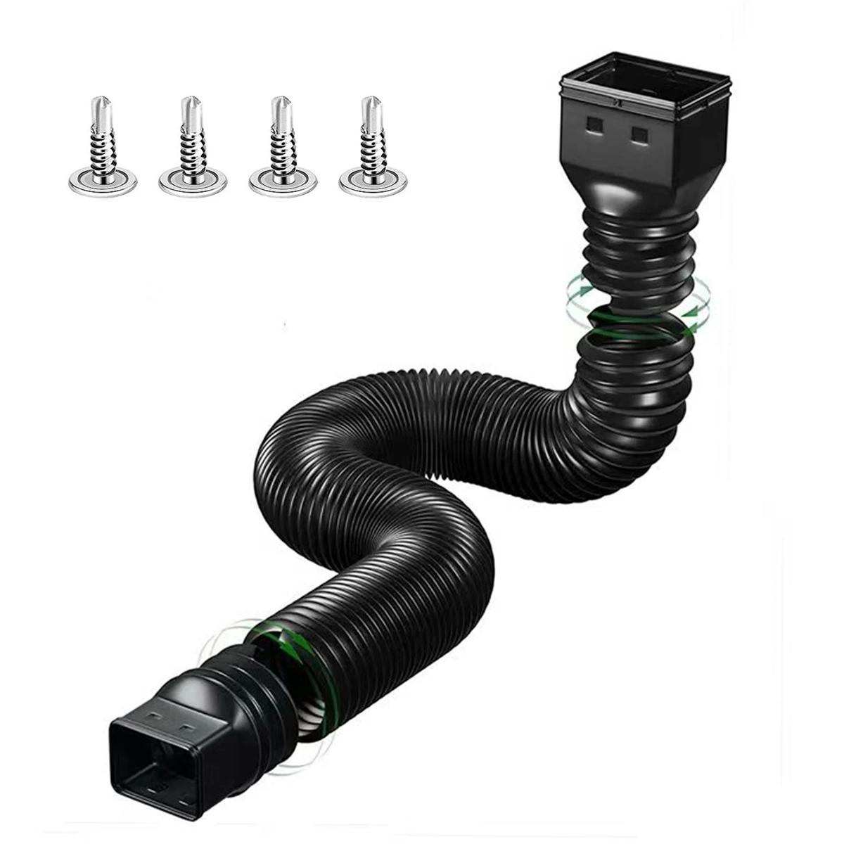 

Подовжувач водостічної труби, з єднувач жолоба 21 ~60 гнучка телескопічна водостічна труба, зовнішня каналізаційна труба, труба для відведення дощової води чорний