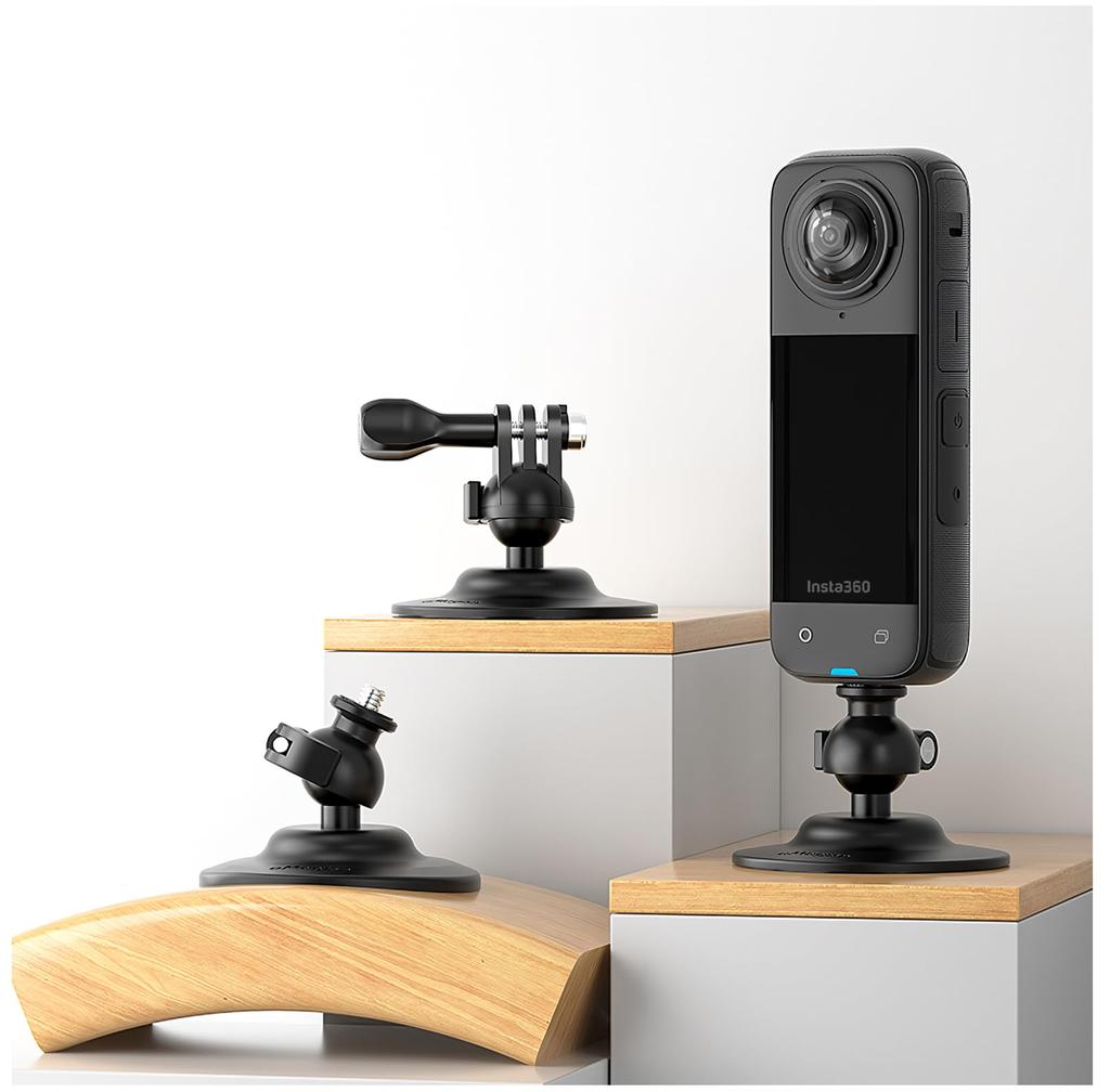 SHEAWA Camera Adhesive Mount Base Mount Adapter Ball Head 360 Degree Rotation Can be Fixed on Flat and Curved Surfaces Reusable Nano Velcro Screw