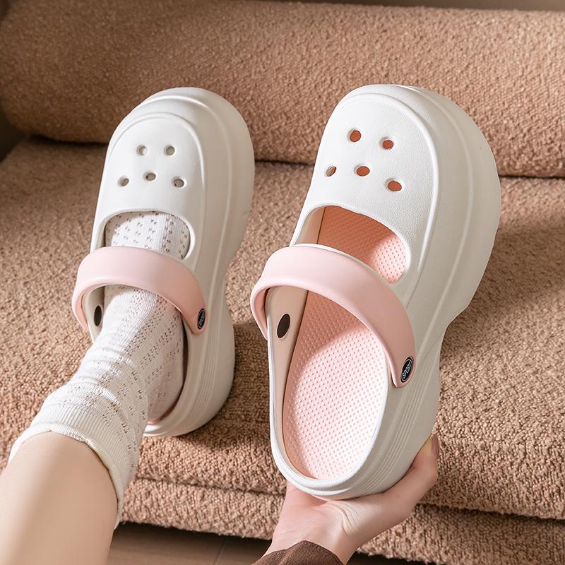 Sandale și papuci de vară cu talpă groasă pentru femei și bărbați de plajă Baotou - Pantofi cu găuri sport de exterior cu dublă utilizare