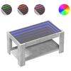 VidaXL Table basse avec LED gris béton 93x53x45 cm bois d'ingénierie, table d'appoint, table de salon, table latérale, bout 847556