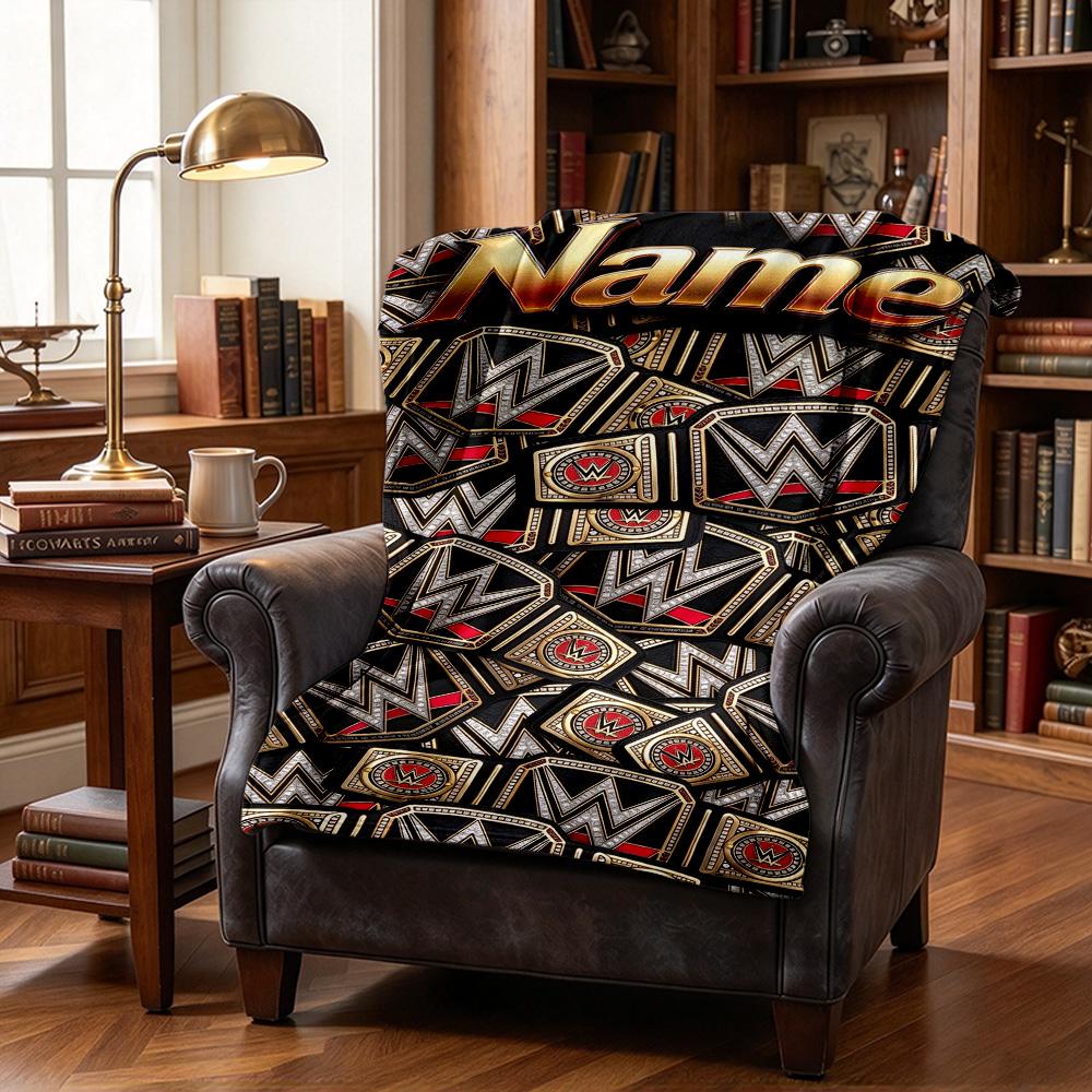 Custom Name Championship Belts Flannel Blanket Throw Blanket Soft Warm Sofa Bed Camping Home Decor Unique Christmas Gift