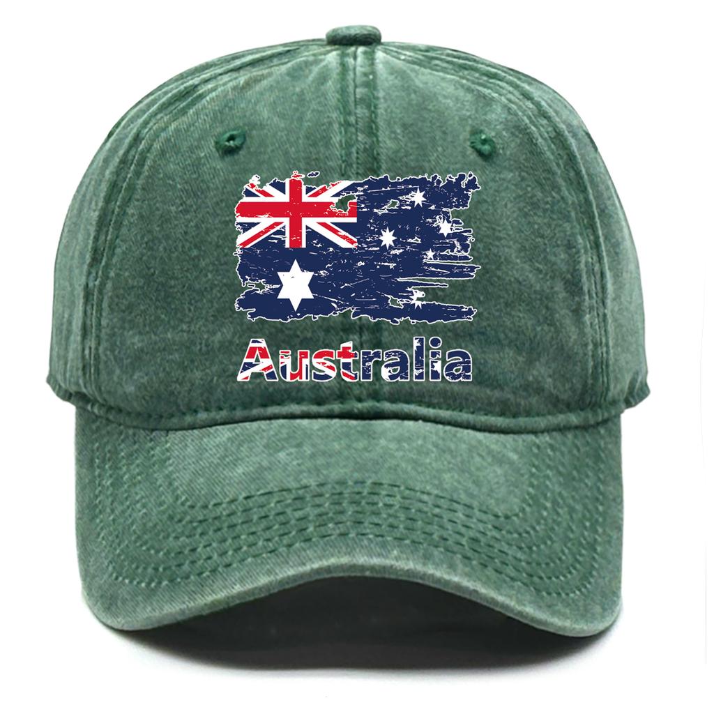 Retro Style Australian Flag Print Snapback Sun Hat Caps For Woman Washed Retro Vintage Adjustable Baseball Caps High Quality Cap