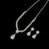 Water Drop V-shaped Fringed Necklace, Stud Earrings, Two-piece Set, European and American Niche Light Luxury Temperament Collarbone Chain