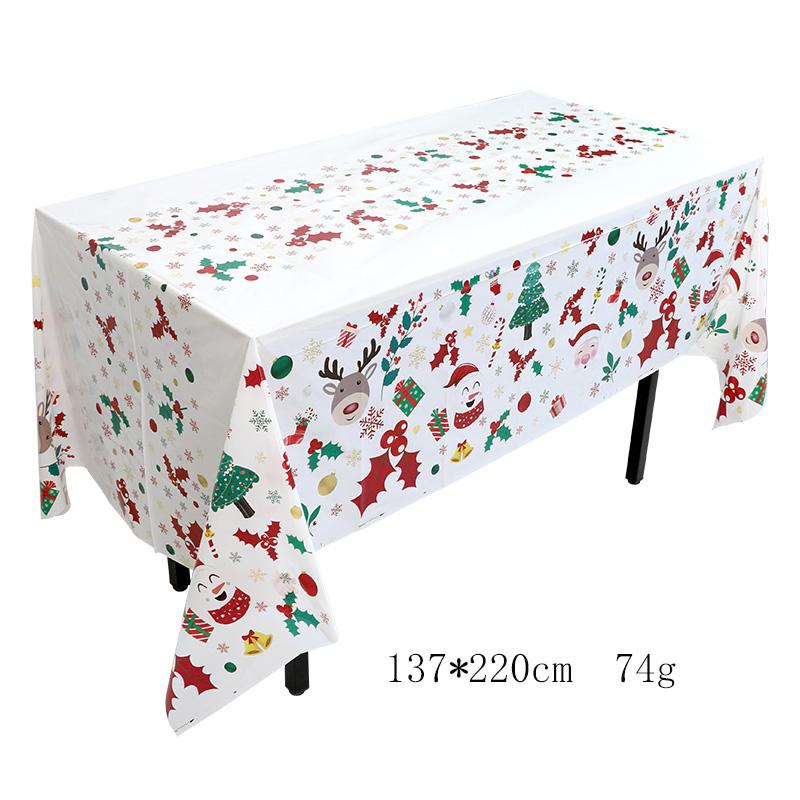 Christmas Disposable Tableware Sets Santa Claus Party Tablecloths Paper Plates Cups Tissue Napkins Straws Decoration Supplies