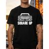European Sizes Square Up Square Body King of Trucks T-Shirt, Truck T-Shirts for Men, Round Neck, Black