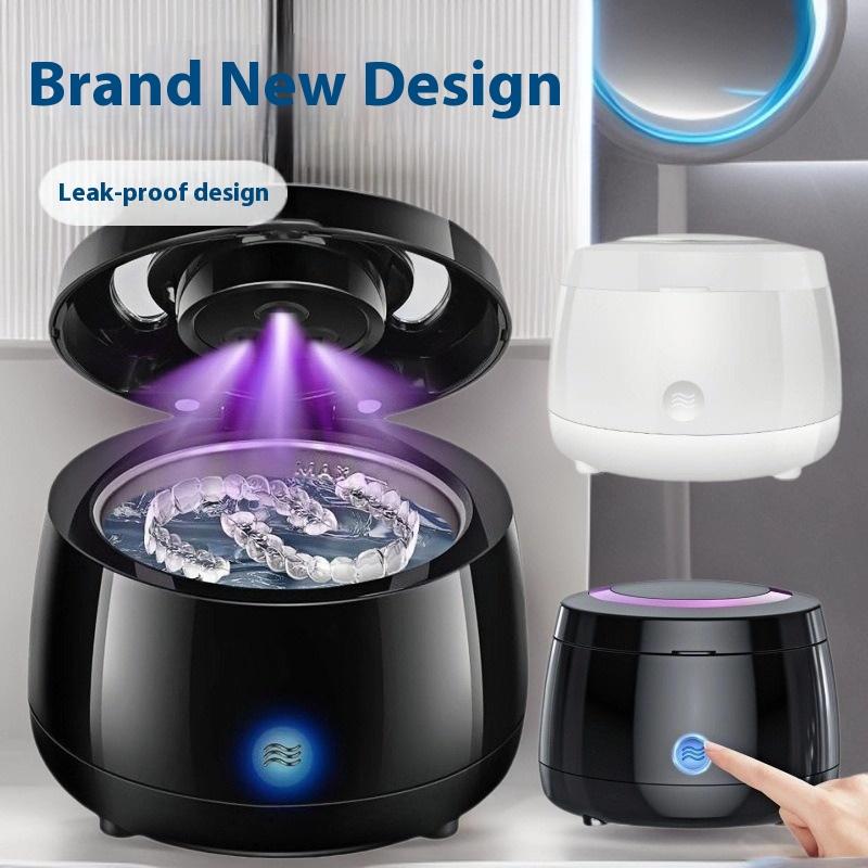 Teeth Aligner Ultrasonic Cleaner, UV Ultraviolet Electric Toothbrush Cleaner, Small Portable Denture Cleaning machine43000HZ