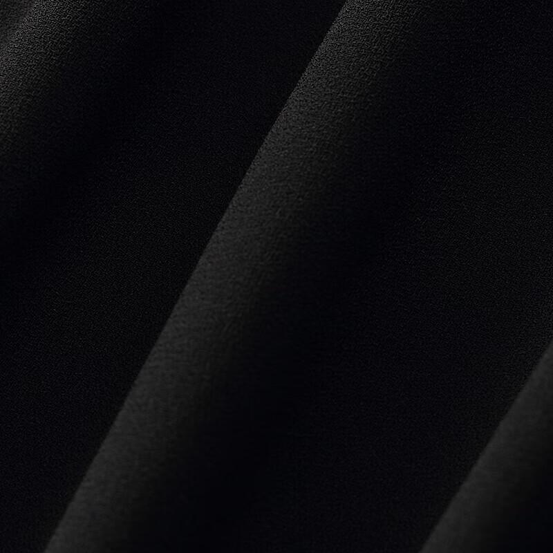 GOELIA Asymmetric Collar Pleated Little Black Dress