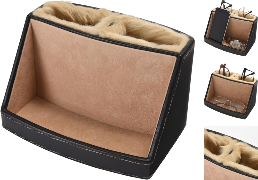 Stylish Eyeglass Stand and Holder for Two Pairs of Perfect for Storing Reading Cell and Glasses, Glasses, Phones, Smartphones, Watches.