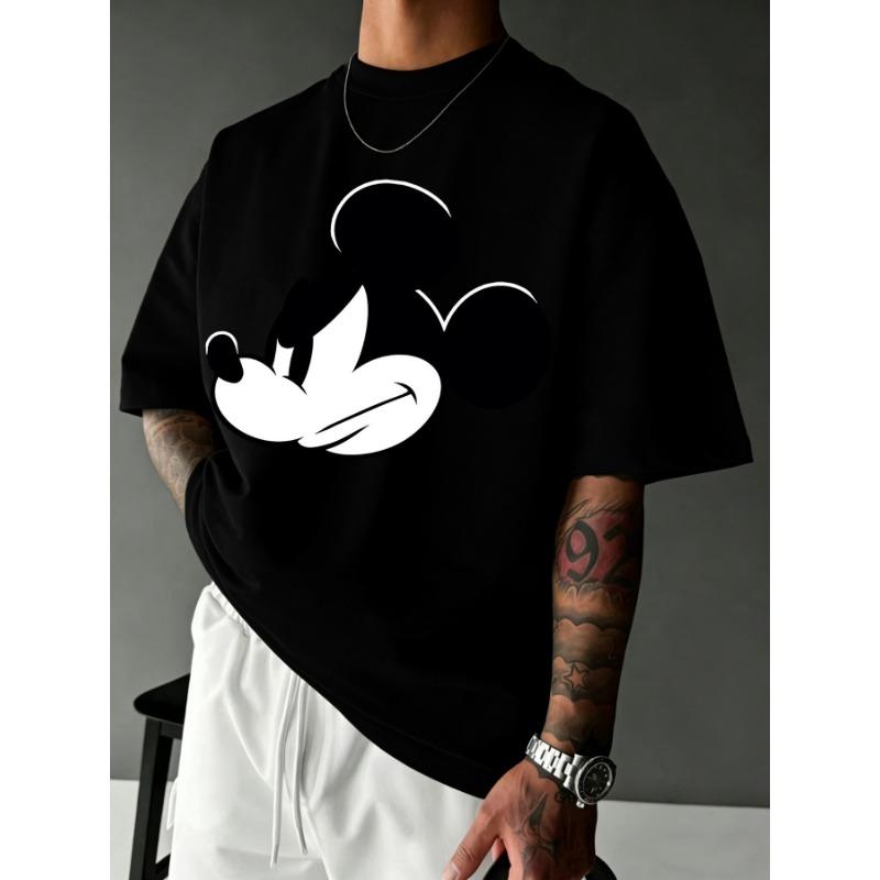 Mickey Mouse Printed Men's T-Shirt Summer Casual Cute Cartoon Short Sleeve Top Men's Clothing Y2k Clothes Tee