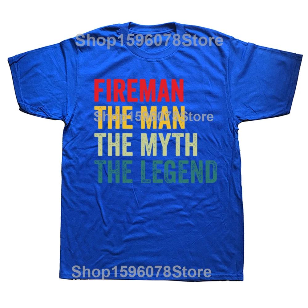 Vtipný muž mýtus hasič legenda Den otců grafická trička pánská bavlněná humor streetwear tričko s krátkým rukávem unisex volné oblečení