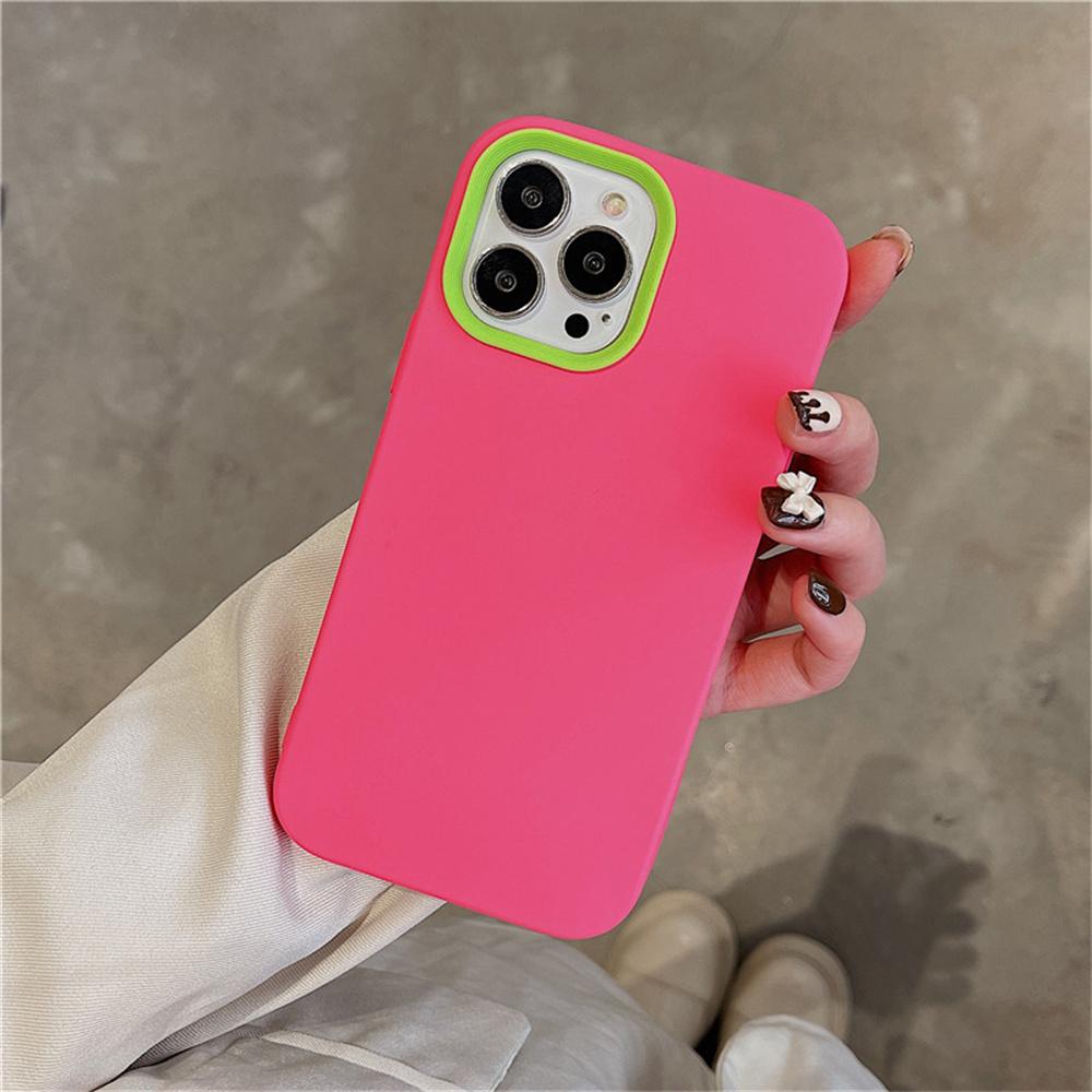 Candy Kleur Siliconen Telefoonhoesje Voor iphone 12 11 Pro Max Hoesje Voor iphone 13 14 15 Pro max XS XR Mat Zacht TPU Achterkant