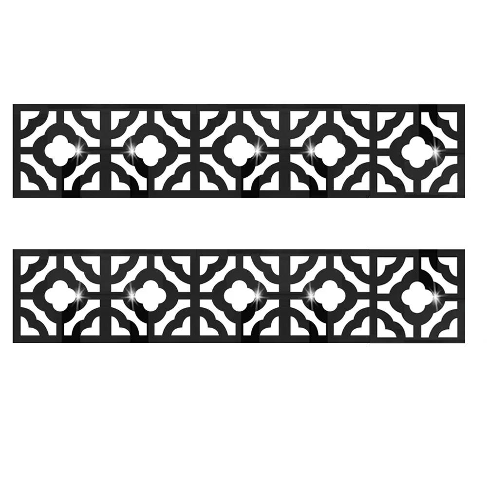 10pcs 3D Acrylic Self Adhesive Wall Decor Sticker Mirror for Bedroom Edge Strip Corner Line Building Border Home Office Decor