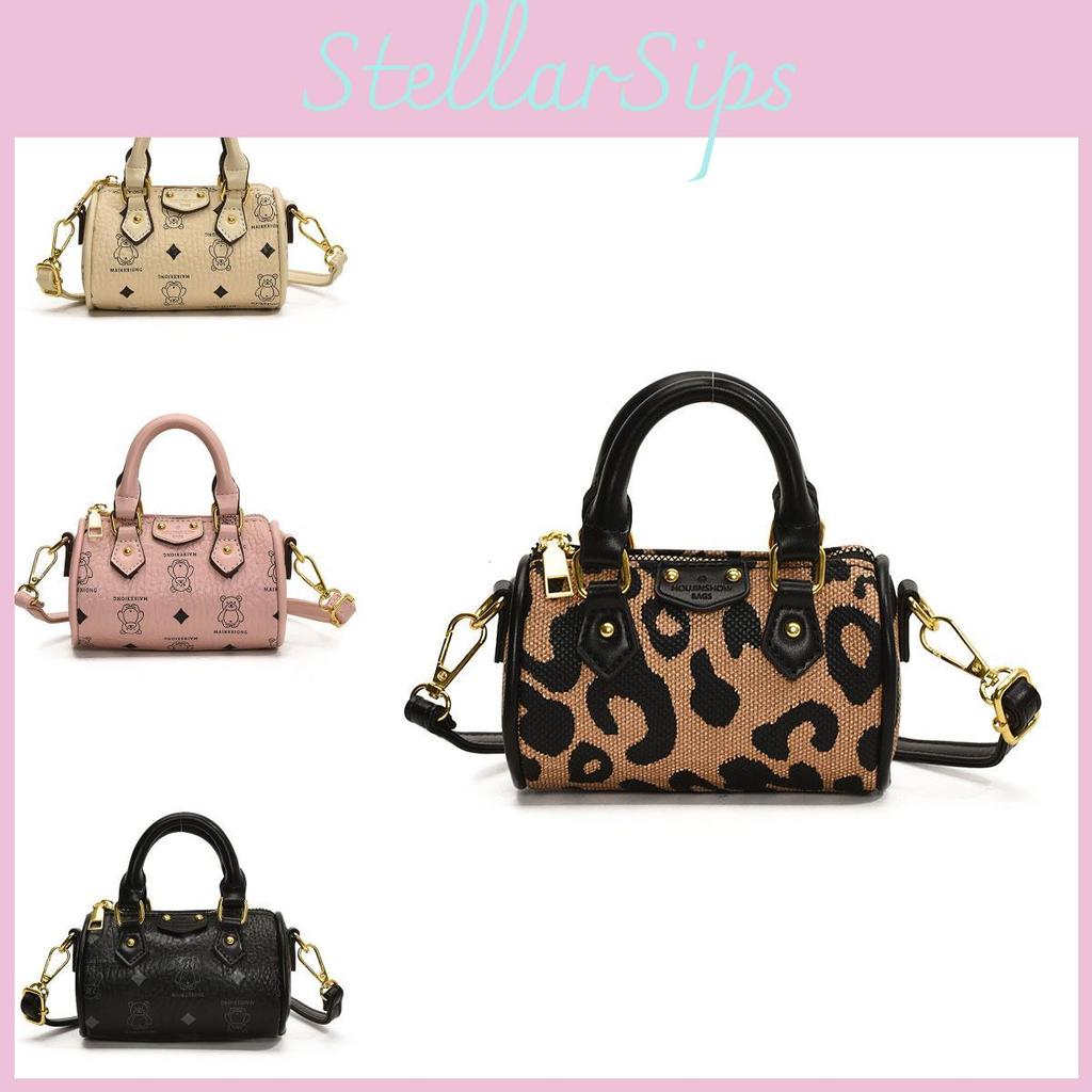 Pu Material Adorable Small Handbag For Kids Featuring Fun Letter Design Print