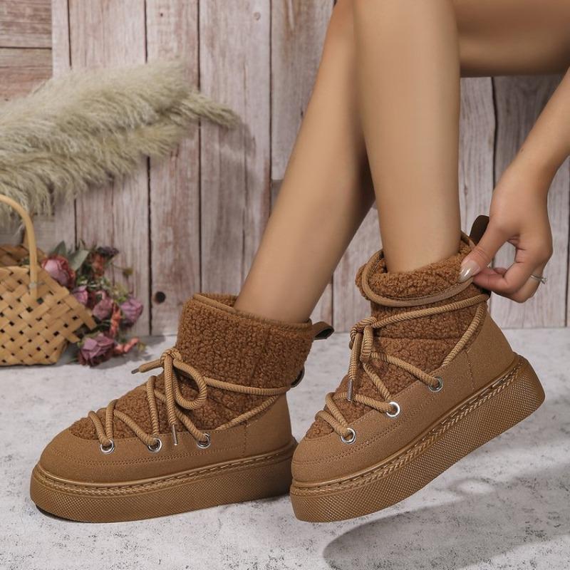 Large size snow boots for women's autumn and winter new velvet thickened warm snow boots for women