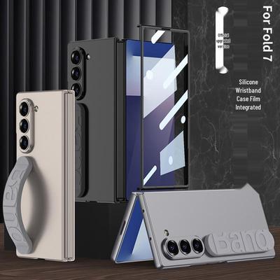 Samsung Z Fold7 Silikon Falt-Handyhülle mit elastischem Armband