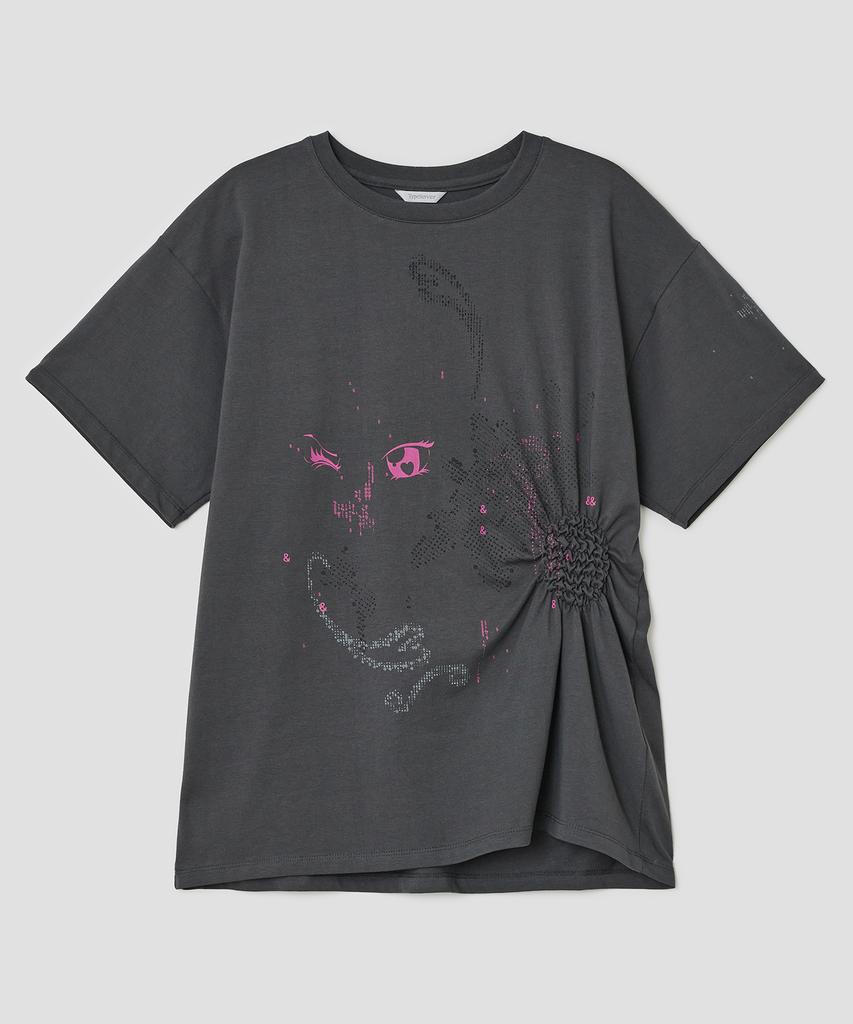 Taibseobiseu Scattered Ruched Top [Charcoal]