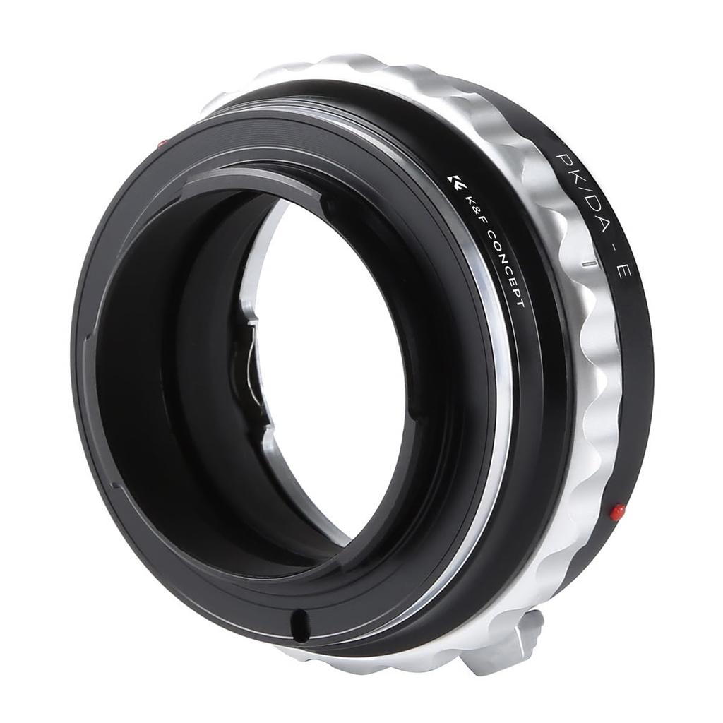 K&F CONCEPT Mount Adapter for Pentax K-mount DA lenses, compatible with Sony E-mount NEX cameras. High-precision PK/DA-E mount conversion ring. Achiev