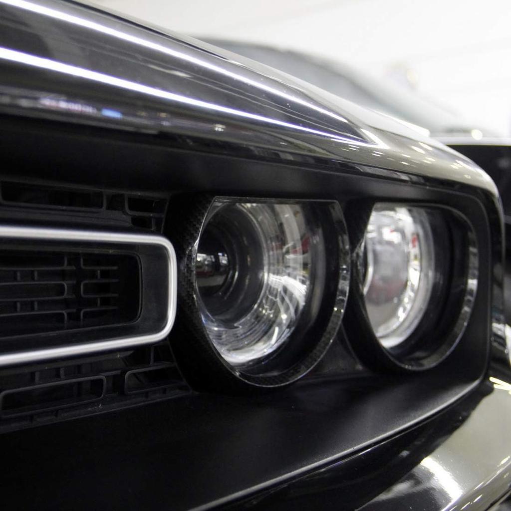 Cache-contour de phare en fibre de carbone pour Dodge Challenger 2015-2023