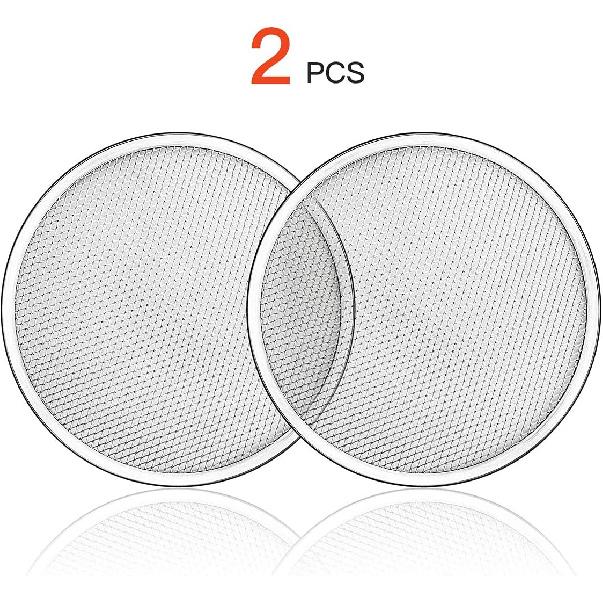 2 Pack 12-Inch Pizza Screen,Aluminum Pizza Baking Screen, Seamless