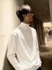Men's Autumn/Winter Heavyweight Velvet Hoodie with Half-High Collar, Solid Color, American Style, Versatile and Casual.