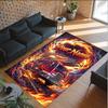 Fire Truck Theme Crystal Velvet Rug Personalized Custom Name Text Soft Floor Mat Home Decor