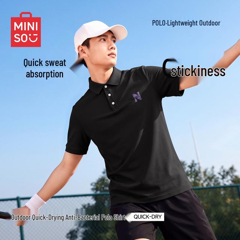 MINISO Men s Summer Loose Casual Quick-Dry Polo Shirt XL