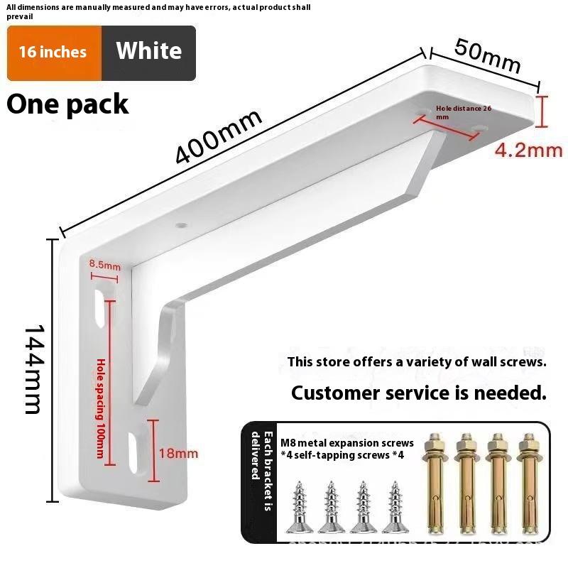 1/2Pcs Black/White/Silver Stainless Steel Corner Code Triangle Bracket Load-Bearing Bracket Wall Fixed Corner Storage Rack