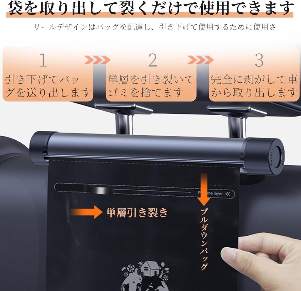 Car Trash Can Organizer with Roll Garbage Automatic Trash Large Disposable Storage Slim Storage Holds 2 Rolls of Garbage Storage Easy Installation in