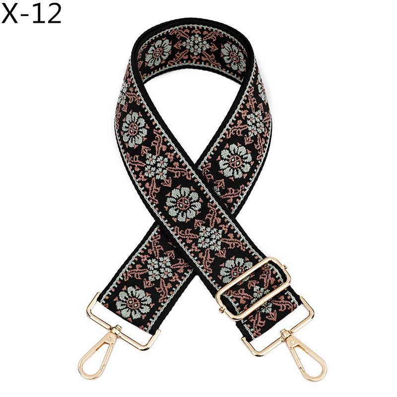 Nastavitelný žakárový ramenní popruh v etnickém stylu pro dámské crossbody tašky